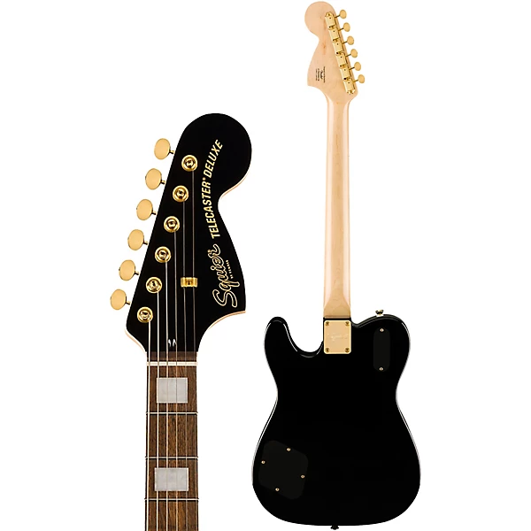 Squier Paranormal Troublemaker Telecaster Deluxe Gold Hardware Limited Edition Electric Guitar Black