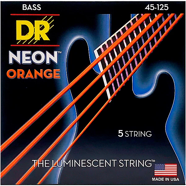 NEON Hi Def Orange Bass SuperStrings Medium 5 String
