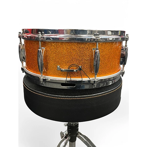 Gretsch Drums Used Gretsch Drums 5X14 68 ROUND BADGE ORANGE SPARKLE Drum.gc