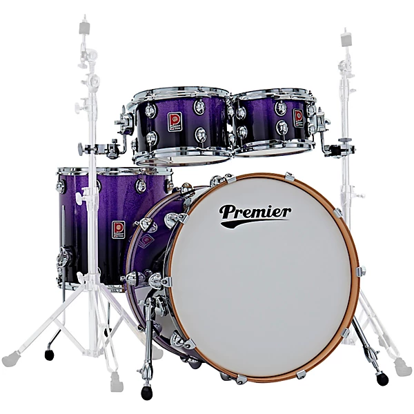 Genista Maple 4 Piece Shell Pack With 22 Bass Drum Purple Fade