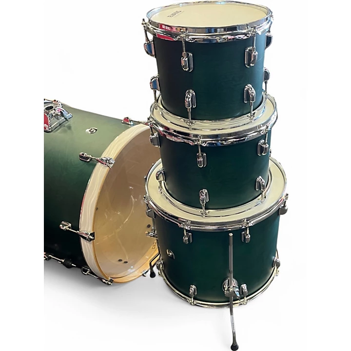 Dixon Used Dixon 5 Piece SPARK See Through Green Drum Kit.gc
