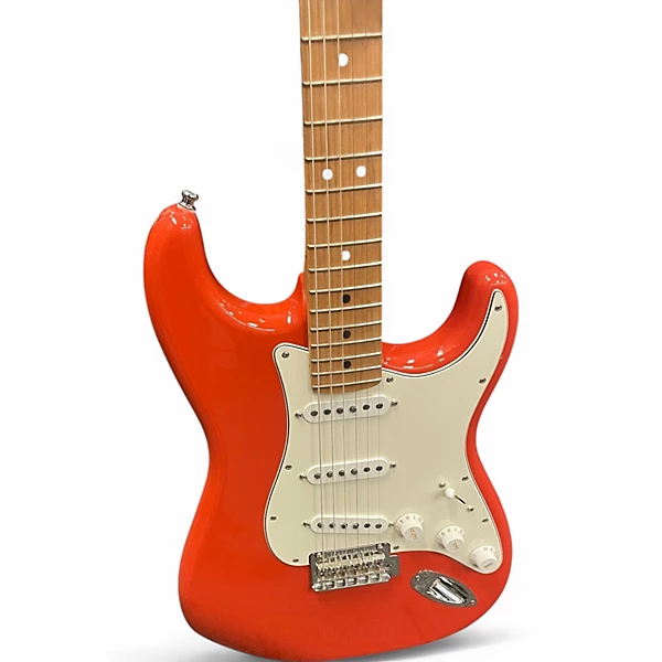 Fender Used Fender Player Series Limited Edition Roasted Maple Neck Fiesta Red Solid Body Electric Guitar.gc