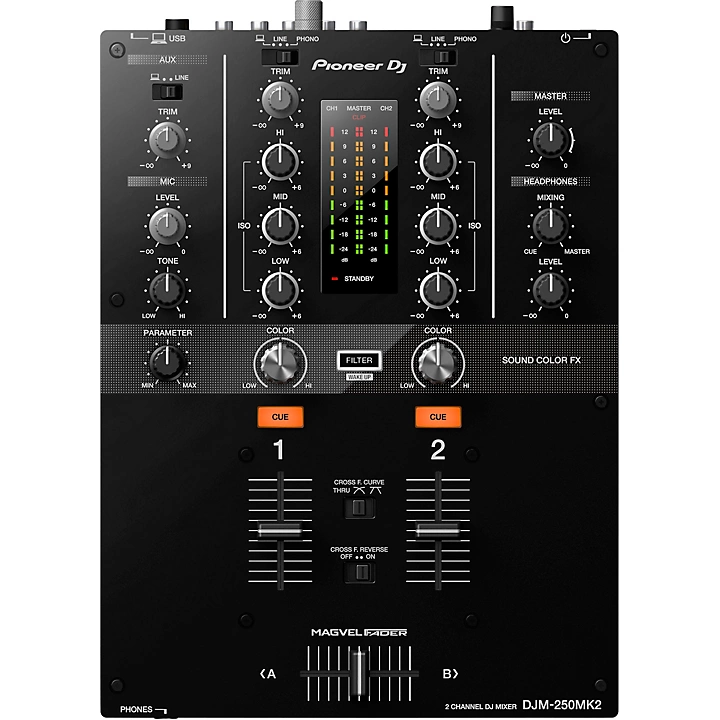 Pioneer DJM 250MK2 2 channel DJ Mixer with rekordbox Level 1 K36523004000000.gc