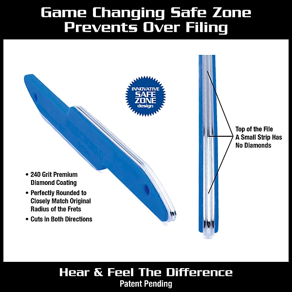 Diamond Coated Safe Zone Guitar Fret Crowning File S File