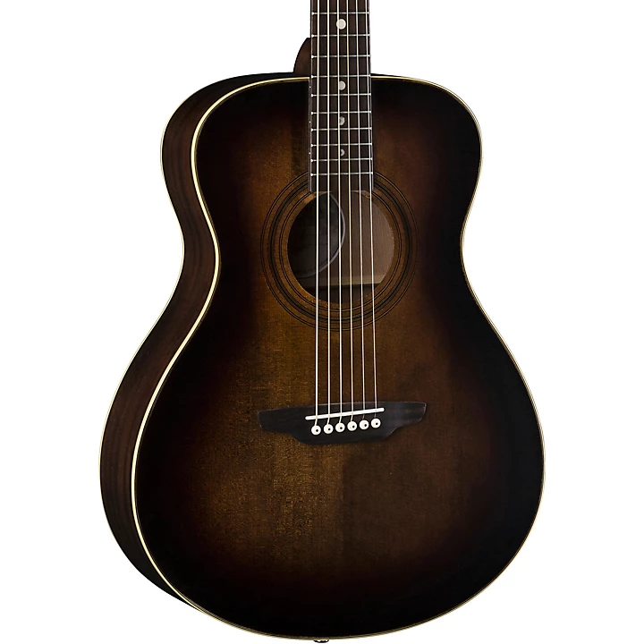 Art Vintage Folk Acoustic Guitar Distressed Vintage Brownburst