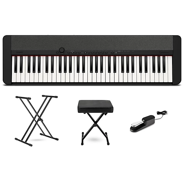 Casiotone CT S1 61 Key Portable Keyboard Essentials Bundle Black