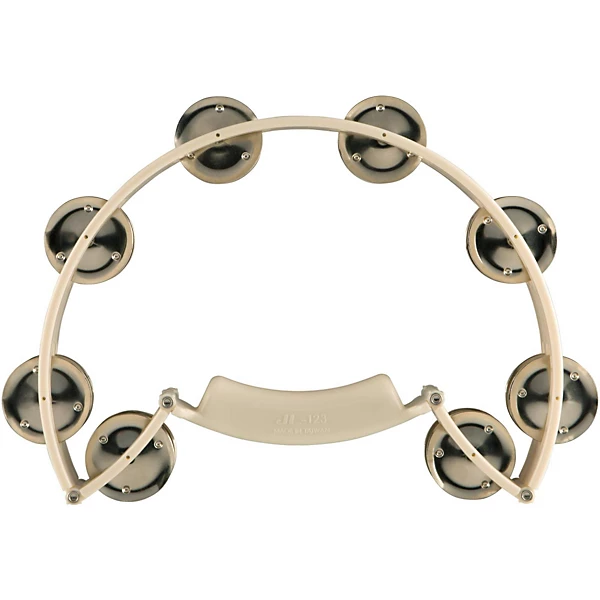 Sound Percussion Labs Baja Percussion Shape Shifter Tambourine With Double Row Steel Jingles White