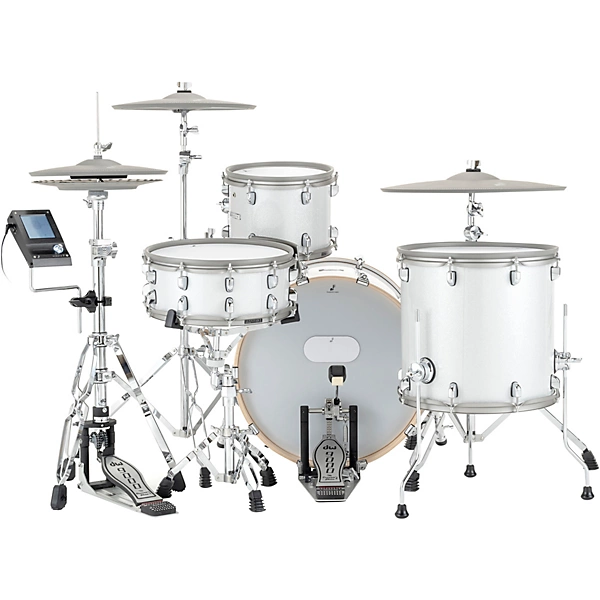 7 Acoustic Designed Electronic Drum Set White Sparkle