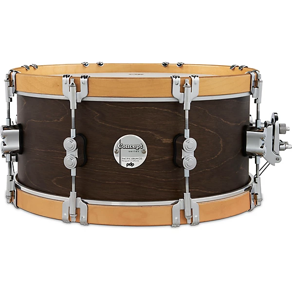 PDP by DW Concept Classic Snare Drum With Wood Hoops 14 x 6.5 in. Walnut/Natural Hoops