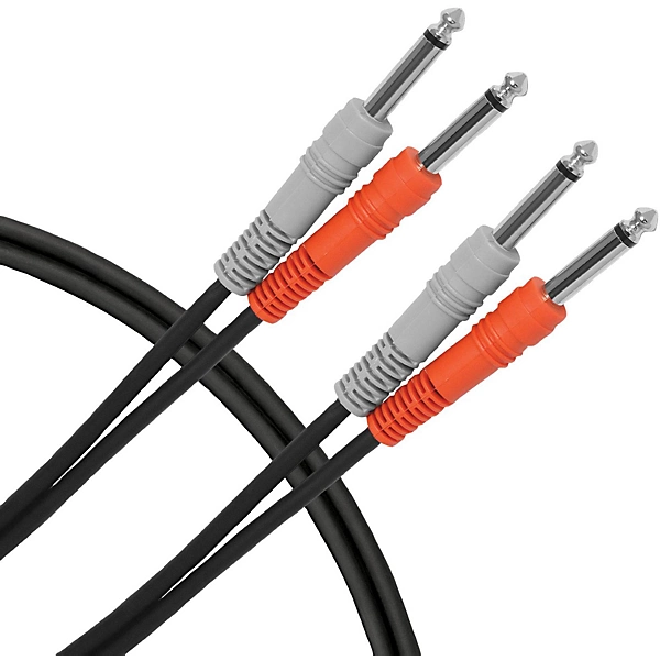 Essential Interconnect Dual Cable 1 4 TS to 1 4 TS 6 ft Black