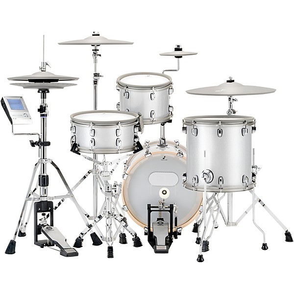 5 Acoustic Designed Electronic Drum Set White Sparkle