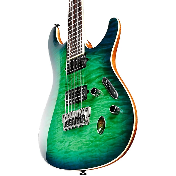 S Prestige S6521Q 6 string Electric Guitar Surreal Blue Burst Gloss