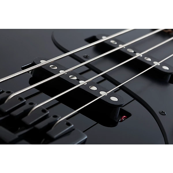 Schecter Guitar Research J 4 Rosewood Fingerboard Electric Bass Gloss Black Black Pickguard
