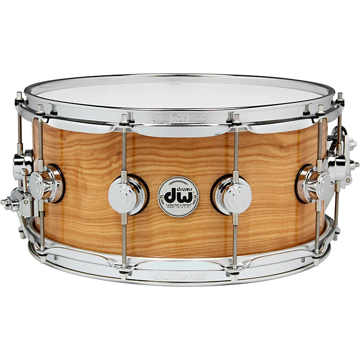 DW Exotic Figured Olive Ash Lacquer Snare 14 x 6.5 in. Chrome Hardware