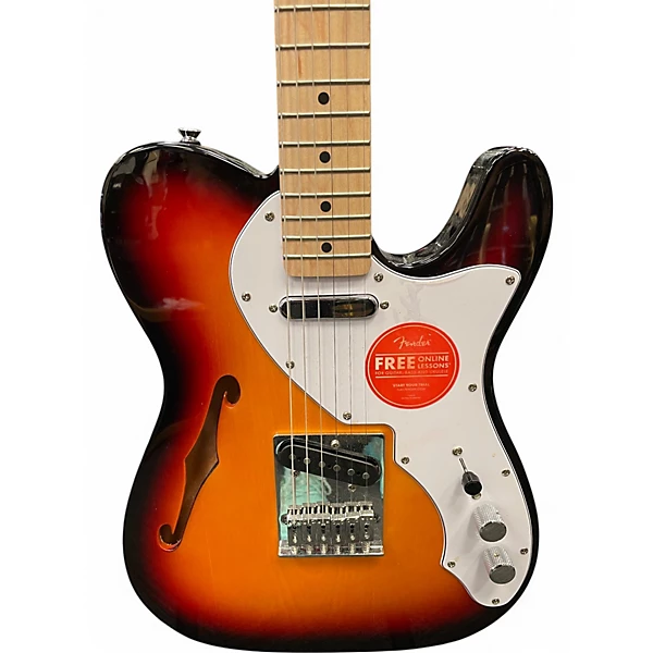 Used Squier Classic Vibe 70s Thinline Telecaster Sunburst Hollow Body Electric Guitar