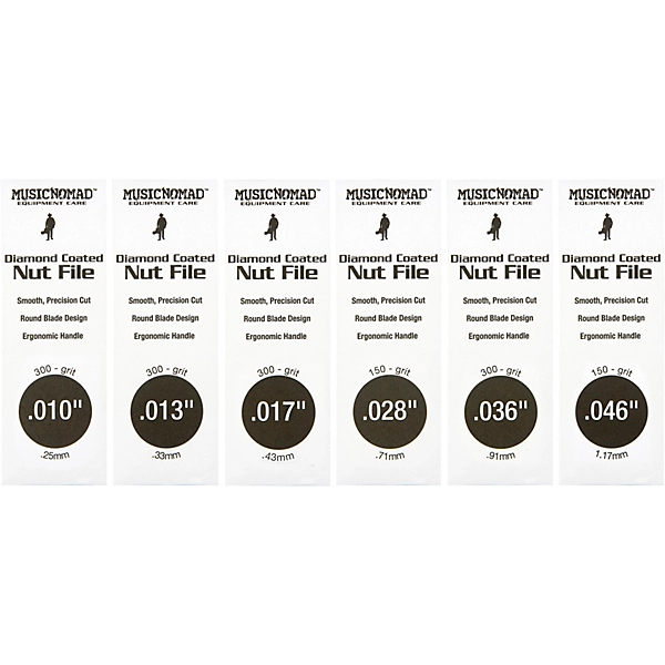 6 pc Electric Guitar Diamond Coated Nut File Set Light Strings