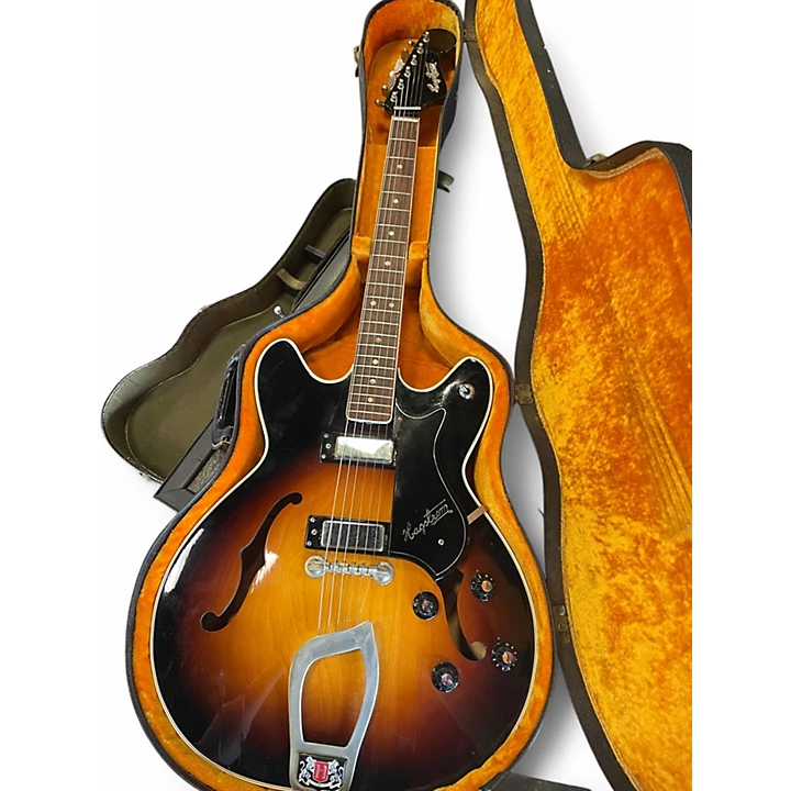 Vintage 1960s Hagstrom Viking sunburst Hollow Body Electric Guitar