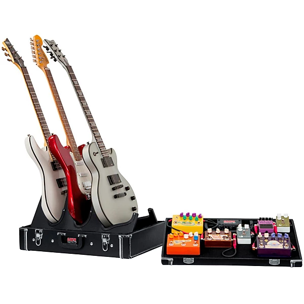 Gig Box Jr Pedal Board Guitar Stand Case with Power Black