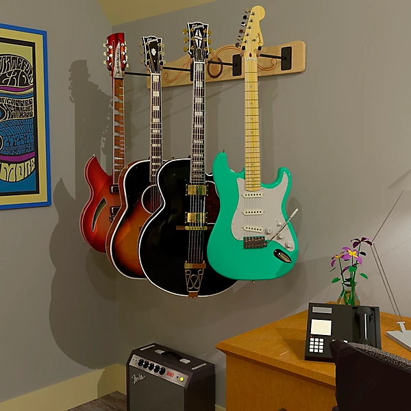Pro File Wall Mounted 4 Guitar Hanger