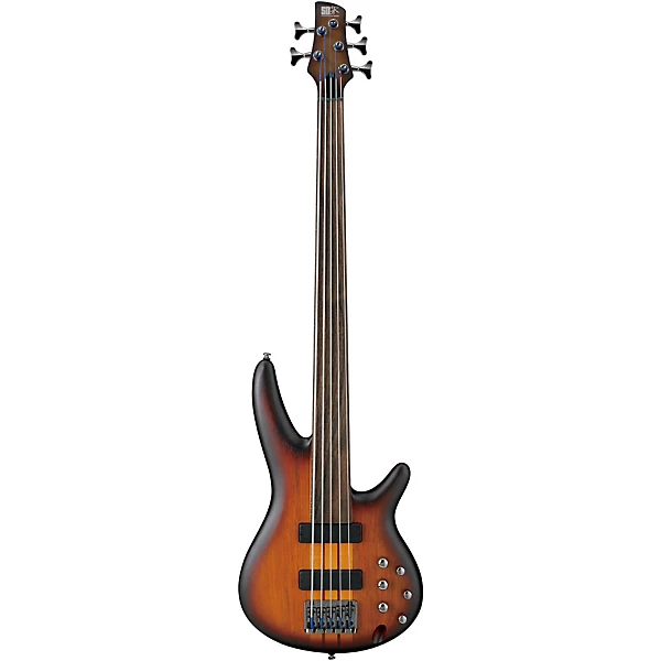Ibanez Bass Workshop SR Portamento SRF705 Fretless 5 String Electric Bass Flat Brown Burst Rosewood Fretboard