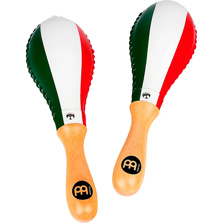 Traditional Rawhide Maracas with Mexican Flag