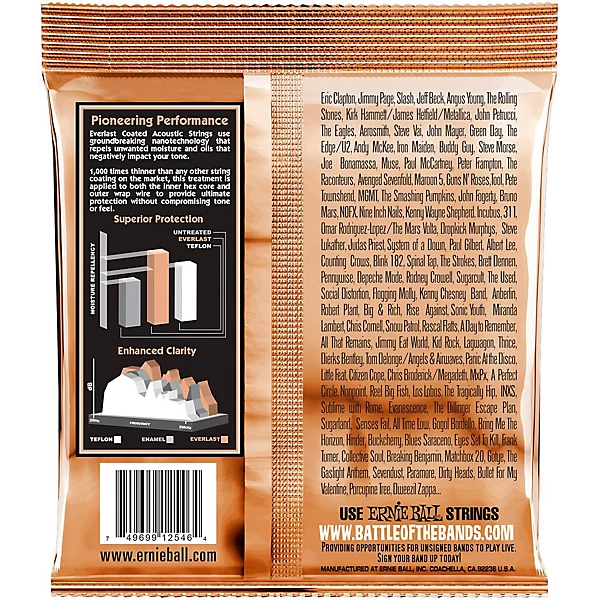 2546 Everlast Phosphor Medium Light Acoustic Guitar Strings