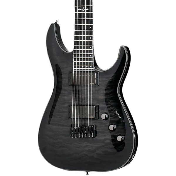 Schecter Guitar Research Hellraiser Hybrid C 7 7 String Electric Guitar Transparent Black Burst