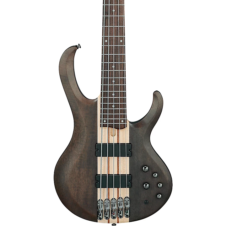 Ibanez BTB605 5 String Electric Bass Guitar Transparent Gray Flat