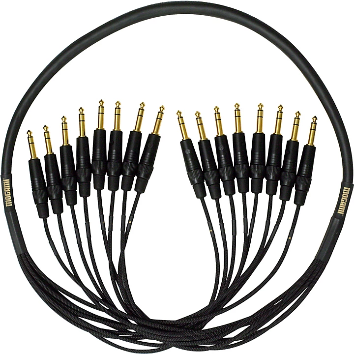 Gold 8 Channel TRS TRS Snake Cable 10 ft