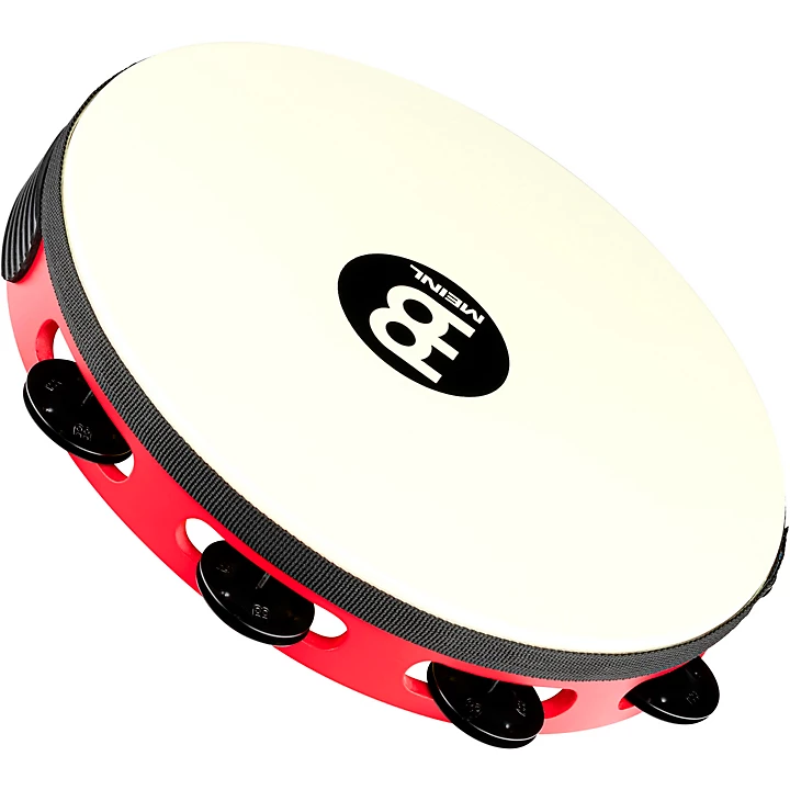 Touring Synthetic Head Wood Tambourine One Row Red