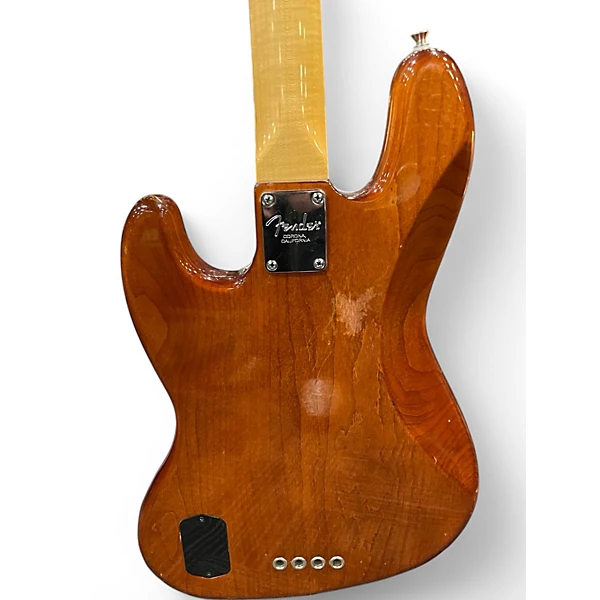 Fender Used 2013 Fender American Select Jazz Bass Honey Burst Electric Bass Guitar.gc