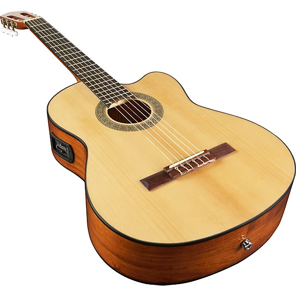LC100CE Acoustic Electric Cutaway Classical Guitar Natural