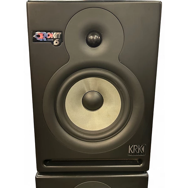 KRK Used KRK RP 6 Rokit 2 Way 6 Active Limited Edition Silver Pair Powered Monitor.gc