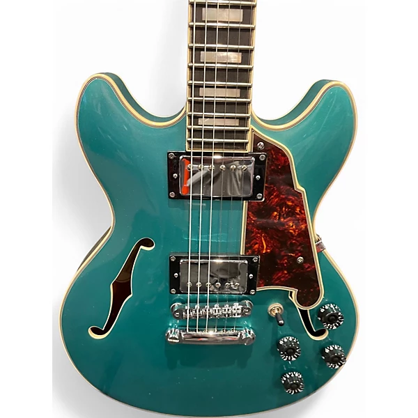 Used D'Angelico Mini DC Turquoise Hollow Body Electric Guitar