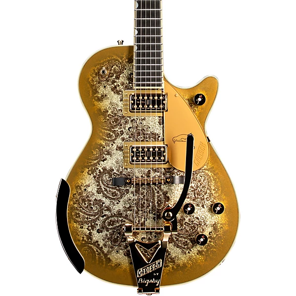 Gretsch Guitars G6134TG Limited Edition Paisley Penguin with String Thru Bisgby Electric Guitar Gold Paisley