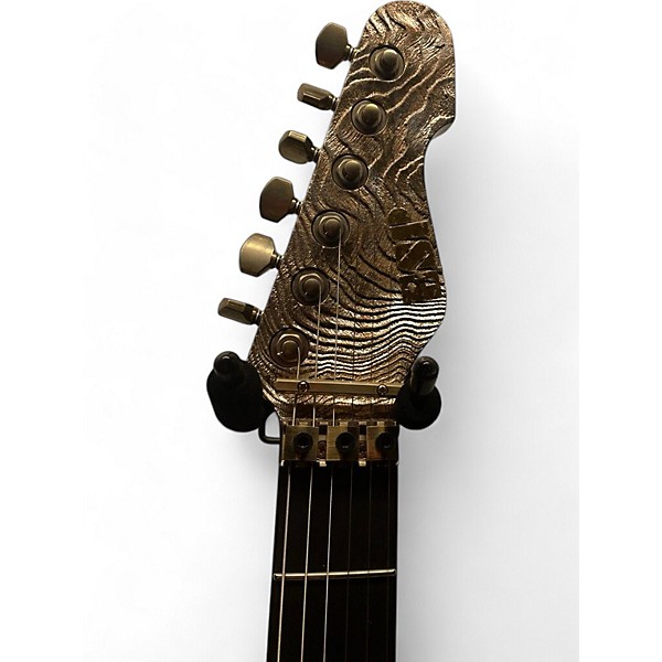 Used 2017 ESP Exhibition Limited Edition Snapper Blast Maziora Gold Leaf Solid Body Electric Guitar