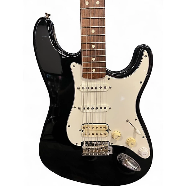 Used Fender Player Stratocaster Black and White Solid Body Electric Guitar