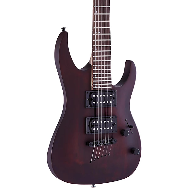 MM100 Mini Double Cutaway Electric Guitar Walnut Stain