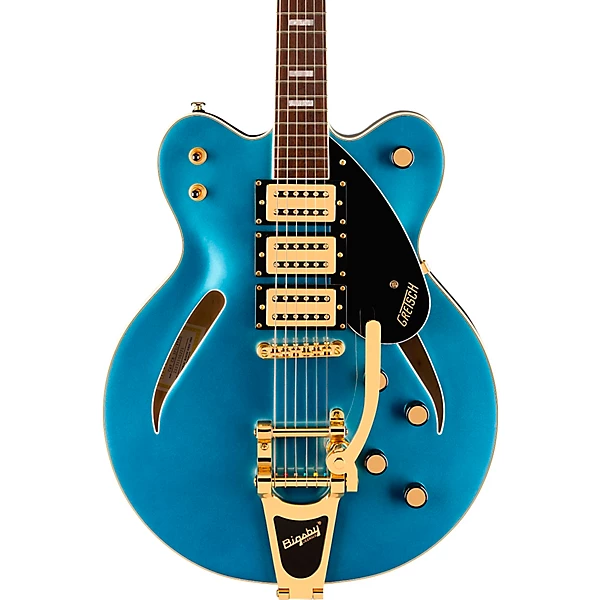 Streamliner Cat Eye Limited Edition Center Block Electric Guitar With Bigsby Gold Hardware Riviera Blue