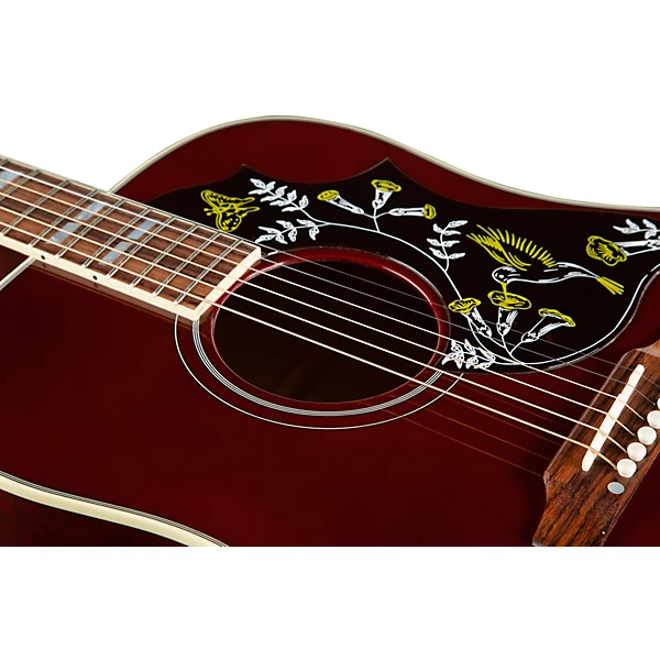 Hummingbird Standard 3A Quilt Limited Edition Acoustic Electric Guitar Wine Red