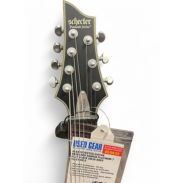 Used Schecter Guitar Research DAMIEN PLATINUM 7 Flat Black Solid Body Electric Guitar