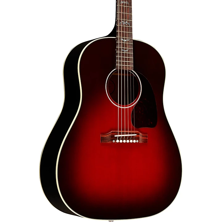 Gibson J 45 Standard Bats Limited Edition Acoustic Electric Guitar Blood Red Burst