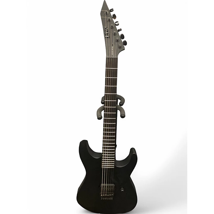 ESP Used ESP black metal 6HT Black Solid Body Electric Guitar.gc