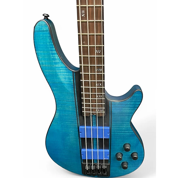 Used Schecter Guitar Research C4 GT Satin Trans Blue Electric Bass Guitar