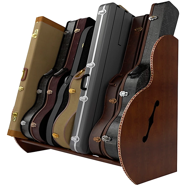 Studio Deluxe Guitar Case Rack Walnut Finish Full Size 7 9 Cases