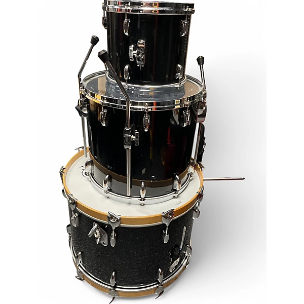 Vintage 1980 Gretsch Drums 3 Piece USA Custom Kit Black Drum Kit