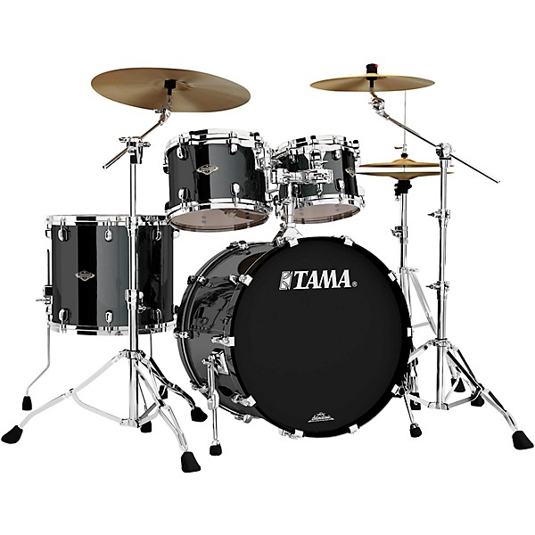 TAMA Starclassic Walnut Birch 4 Piece Shell Pack with 22 Bass Drum Level 1 Piano Black L46421004013000.gc