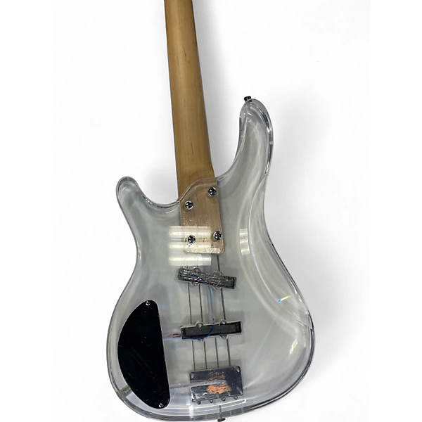 Used Ktone 4 STRING STANDARD BASS Clear Electric Bass Guitar