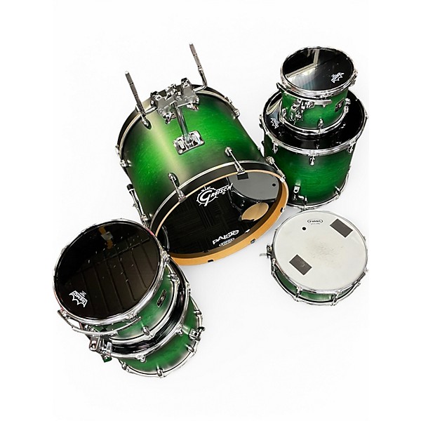 Gretsch Drums Used Gretsch Drums 6 Piece Catalina Maple Trans Green Drum Kit.gc