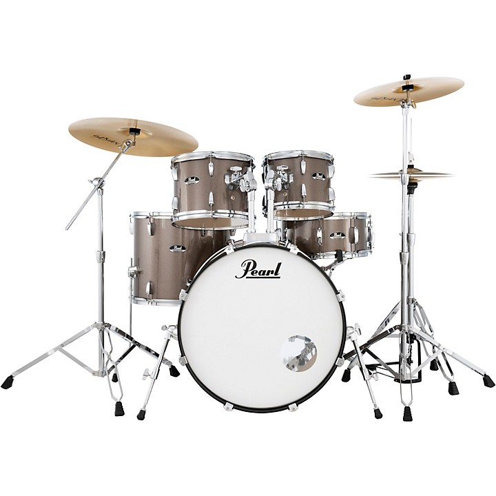 Pearl Roadshow 5 Piece Drum Set With Hardware and SABIAN PX Cymbals Bronze Metallic